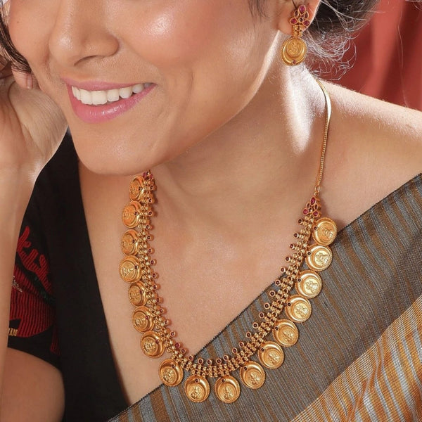 Binal Antique Long Necklace Set  Indian Long Necklace Online - Tarinika -  Tarinika India