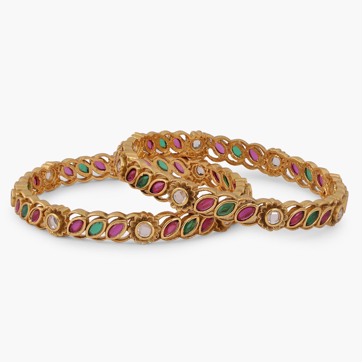 Basudha Antique Multi Stone Bangles