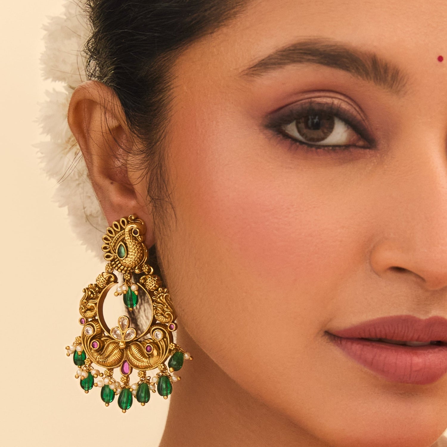 Mayurika Antique Chandbali Earrings