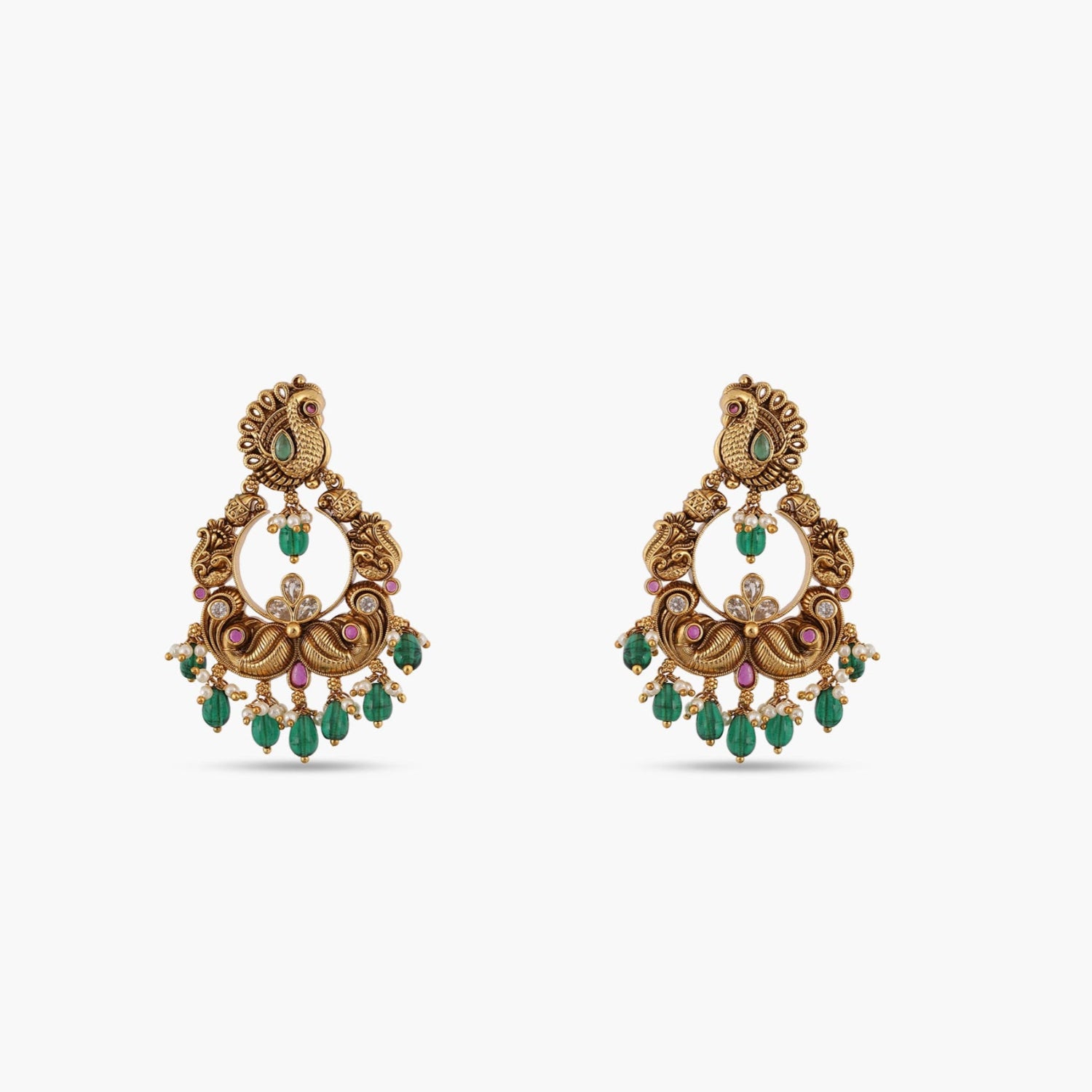 Mayurika Antique Chandbali Earrings