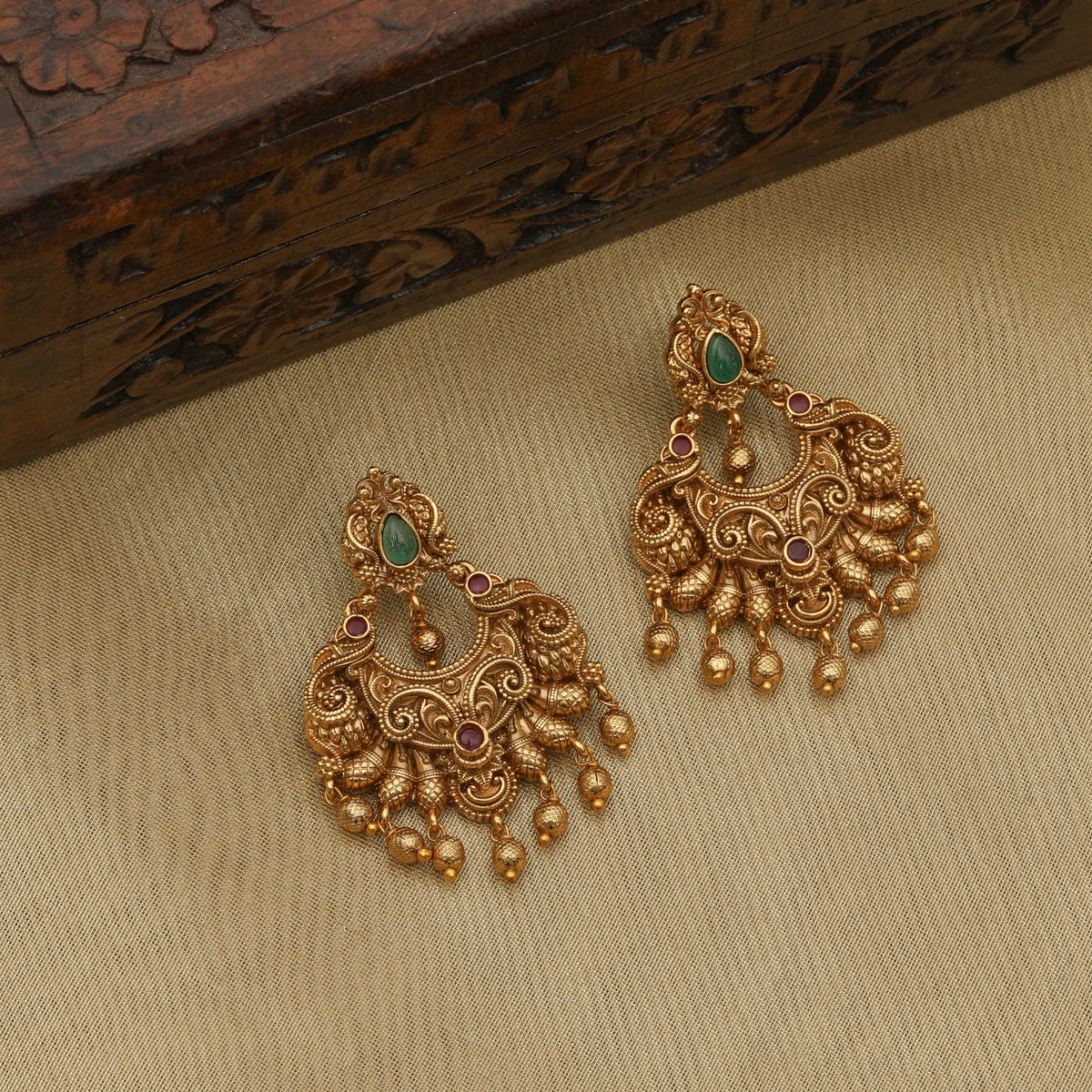 Vedhika Antique Chandbali Earrings