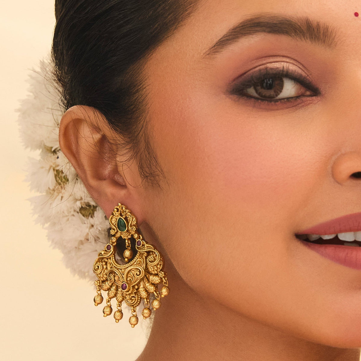 Vedhika Antique Chandbali Earrings