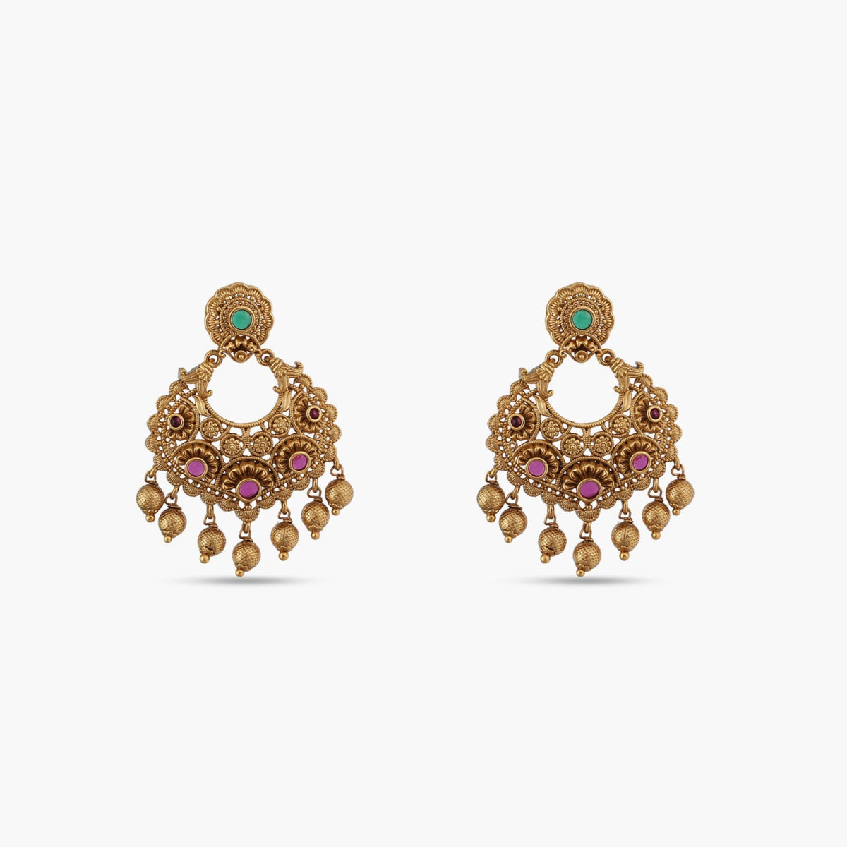 Bhavya Antique Chandbali Earrings