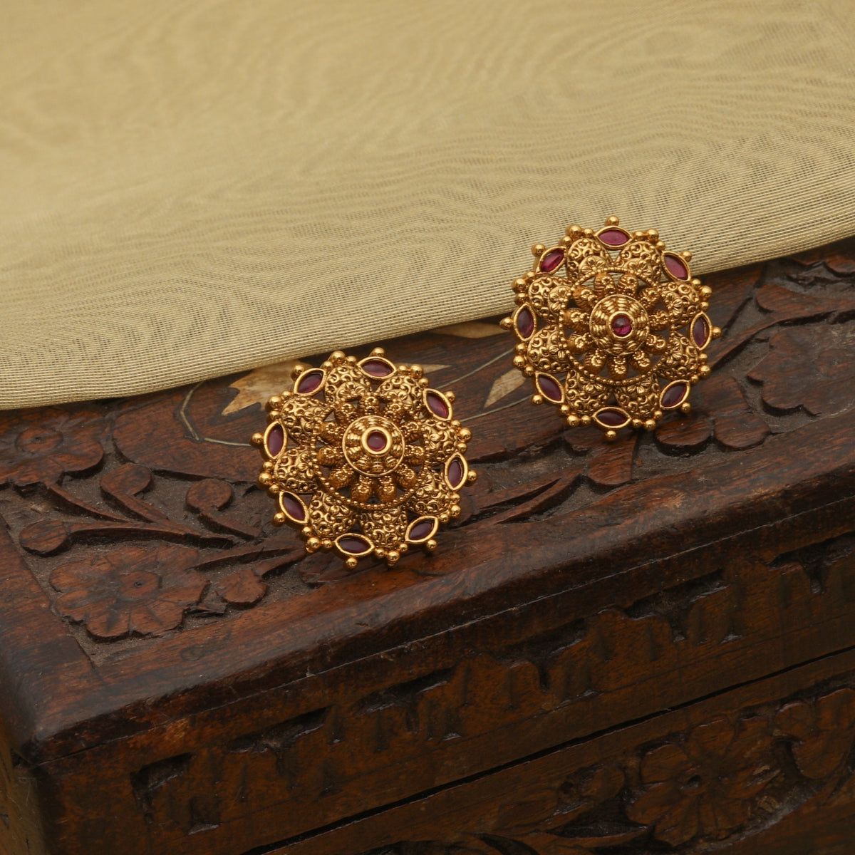 Meghavi Antique Stud Earrings