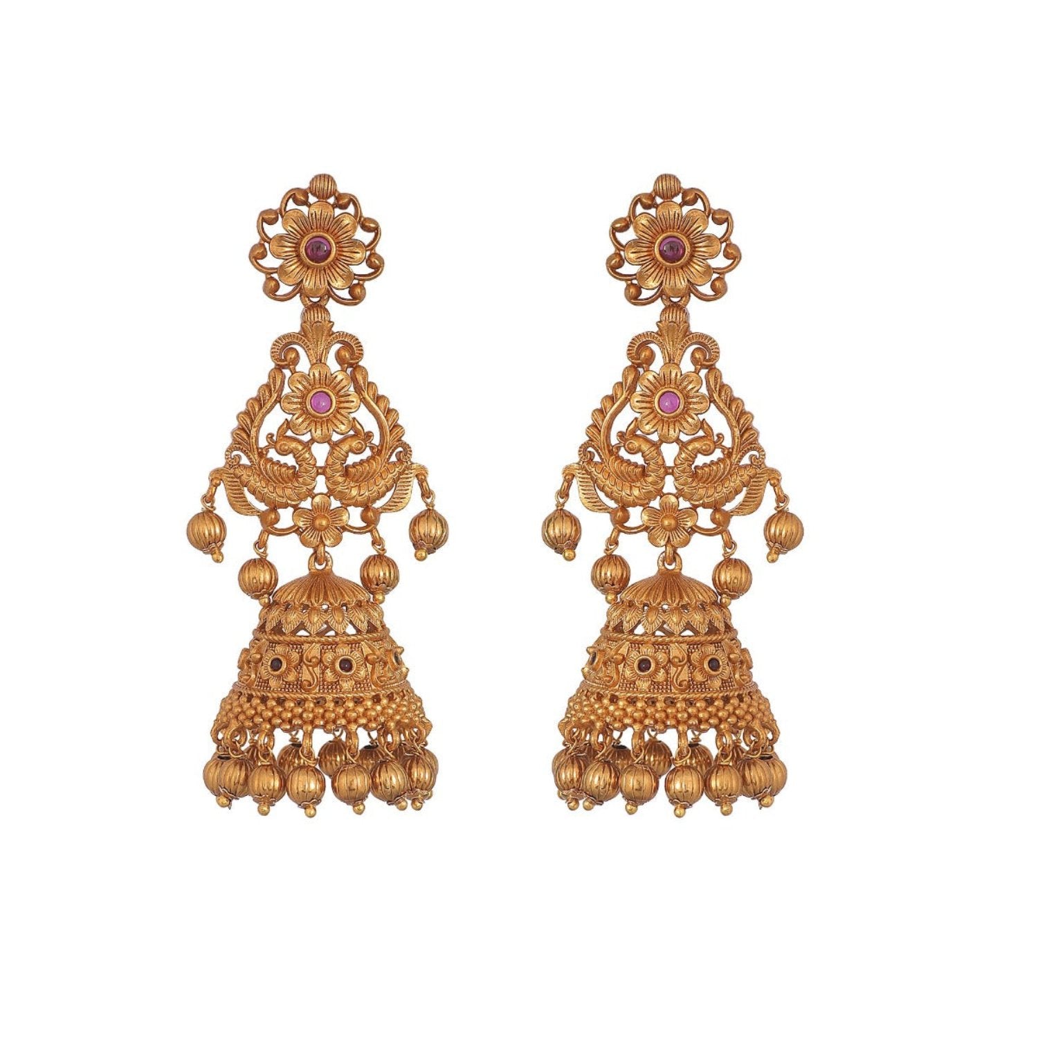 Buy Gold Plated Hanika Jhumka Earrings Tarinika Jewelry