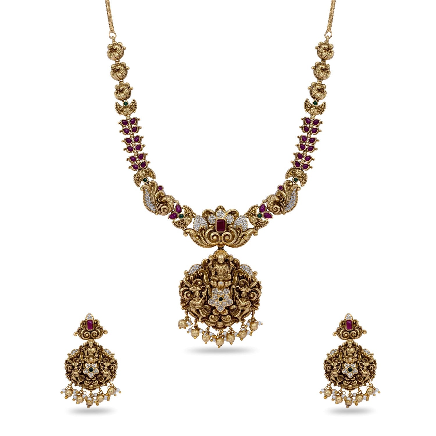 Akshara Antique Temple Necklace Set