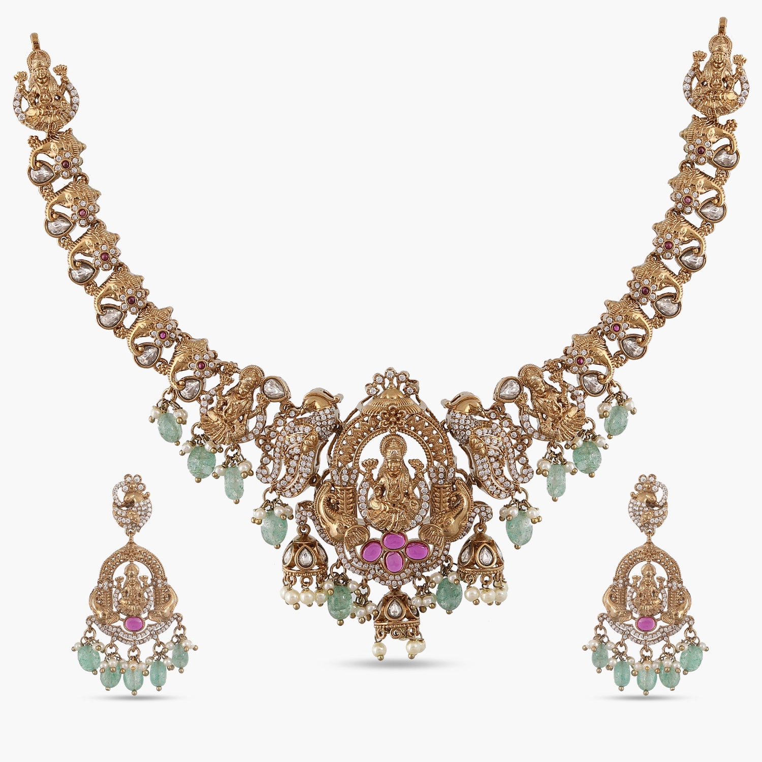 Sarvani Laxmi Temple Necklace Set