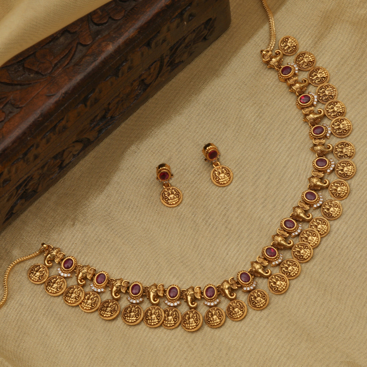 Gajini Antique Coin Necklace Set