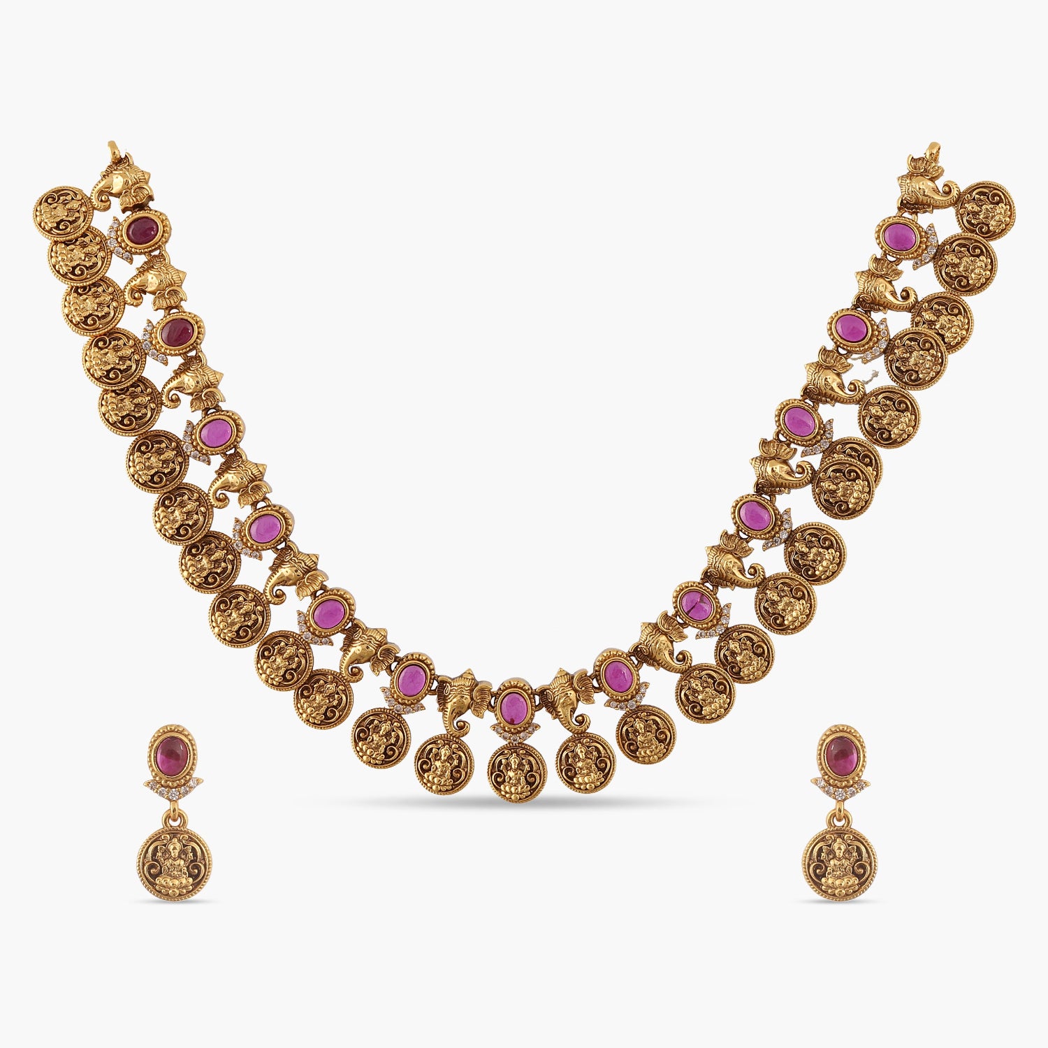 Gajini Antique Coin Necklace Set