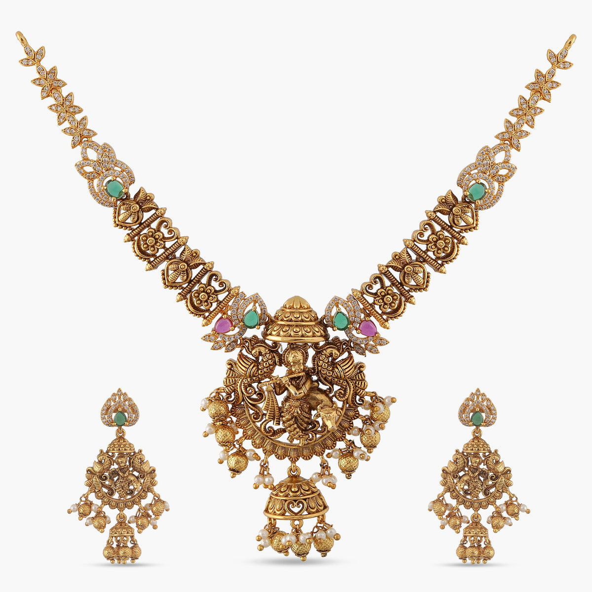 Muralika Antique Krishna Necklace Set