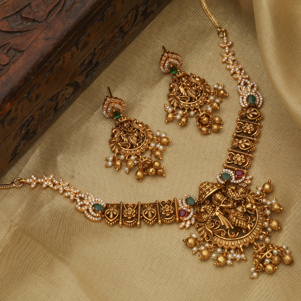 Muralika Antique Krishna Necklace Set