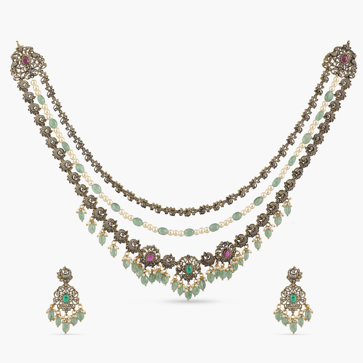 Aadhira Nakshatra CZ Layered Necklace Set