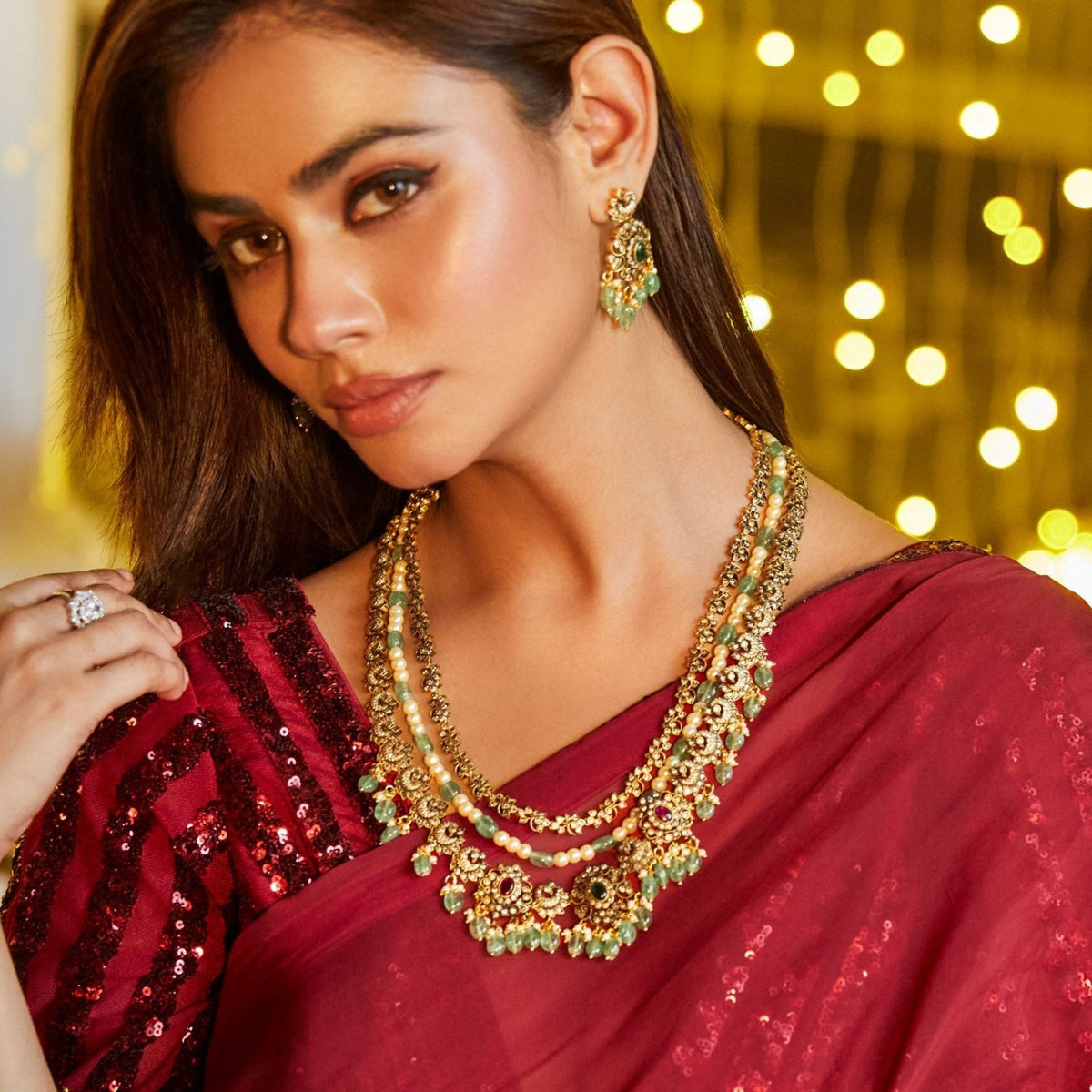 Aadhira Nakshatra CZ Layered Necklace Set