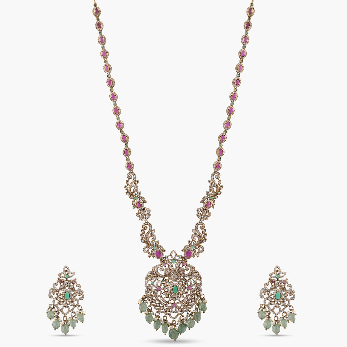 Elanor Nakshatra CZ Long Necklace Set