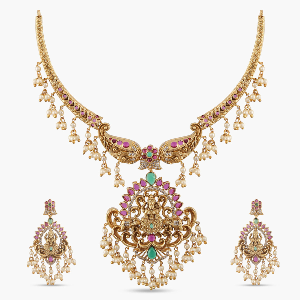 Sanvi Nakshi Temple Necklace Set