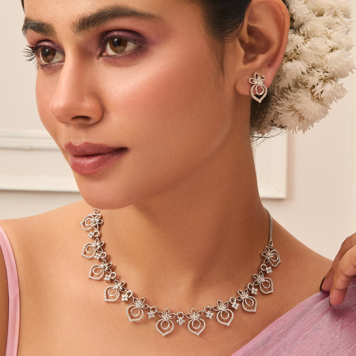 Bloom Nakshatra CZ Necklace Set