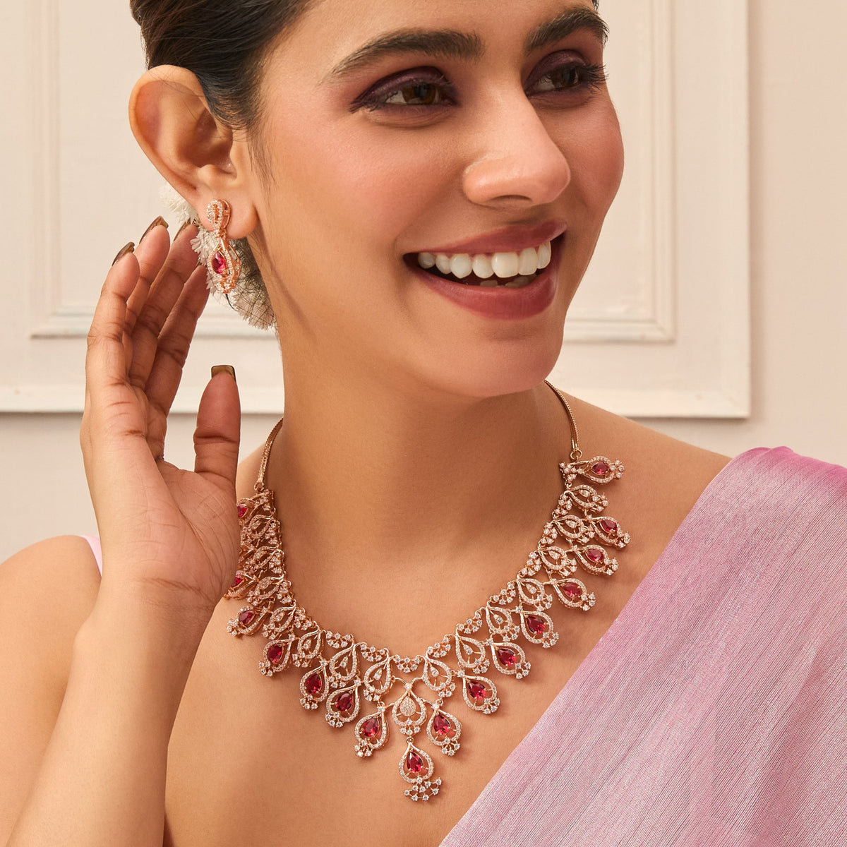 Rouge Nakshatra CZ Necklace Set