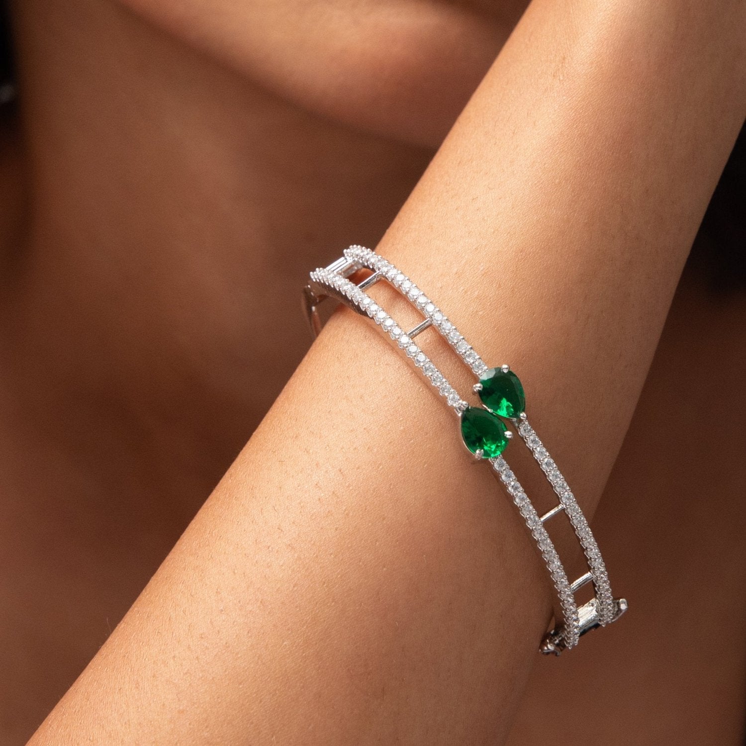 Lahari Nakshatra CZ Green Bracelet