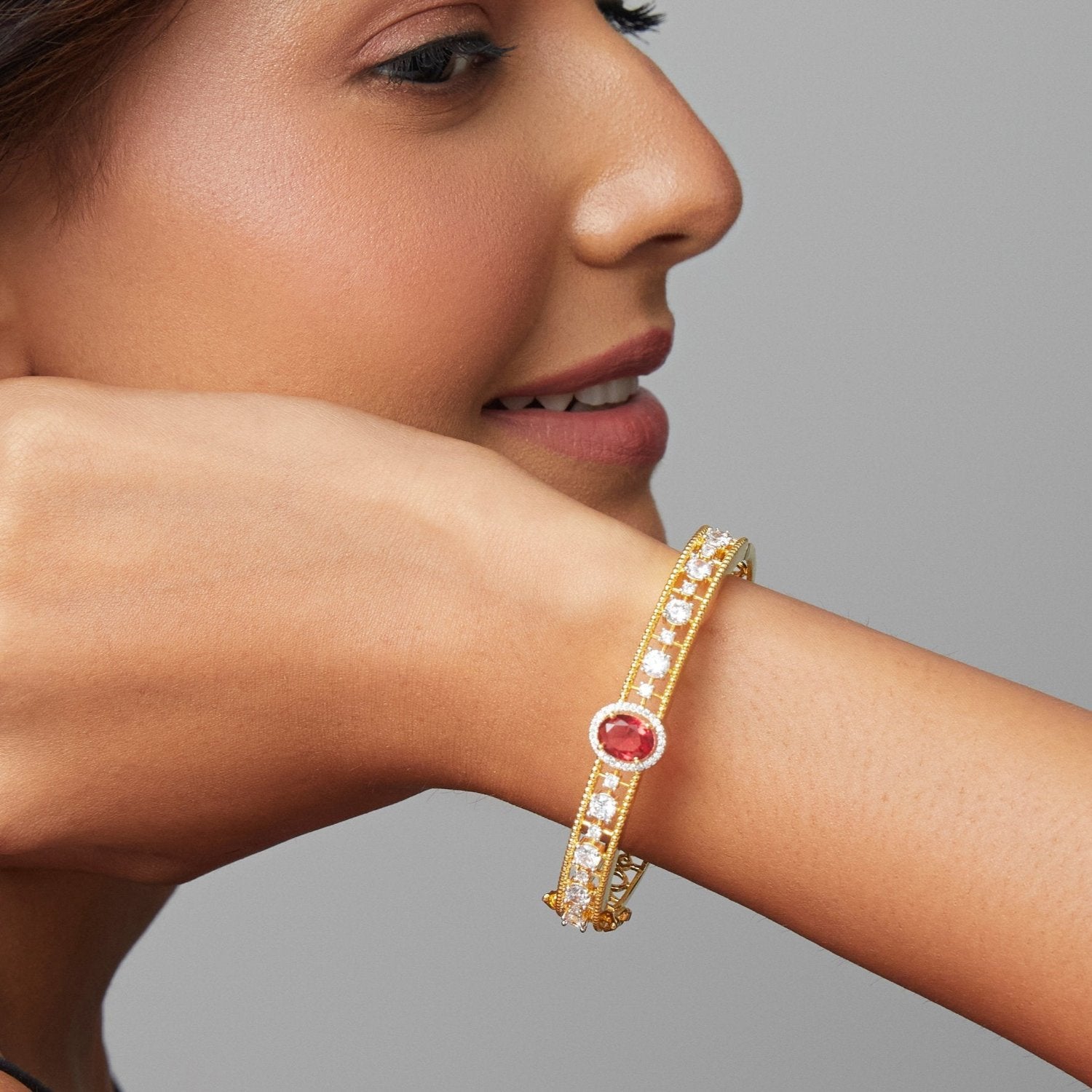 Neelima Nakshatra CZ Red Bracelet