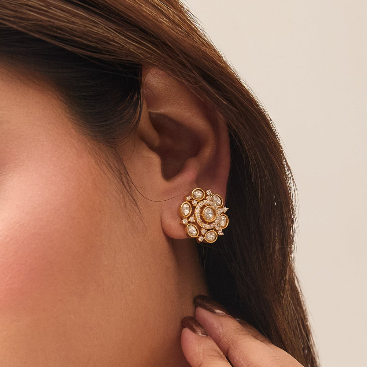 Regal Kundan Stud Earrings