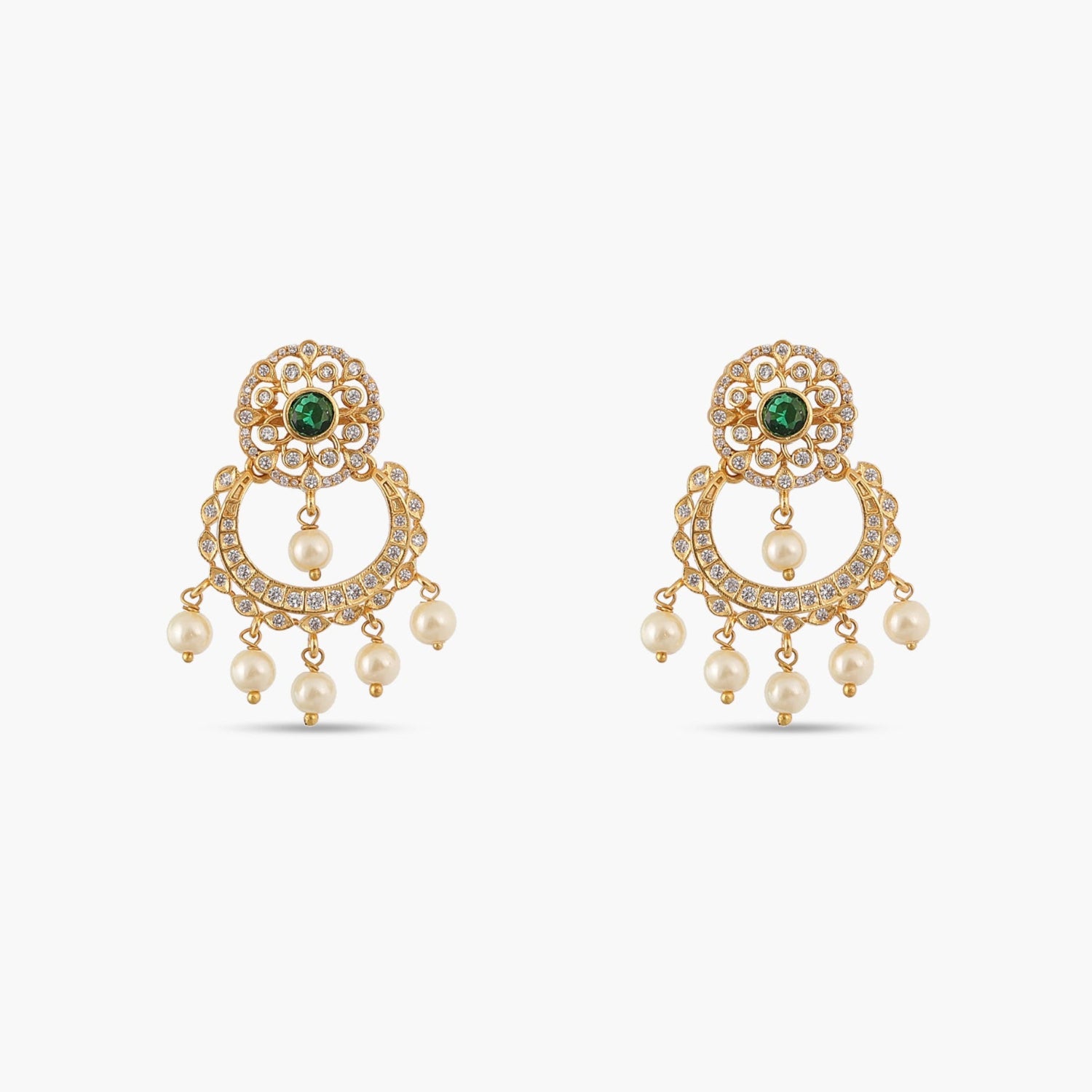 Sampriti Nakshatra CZ Chandbali Earrings