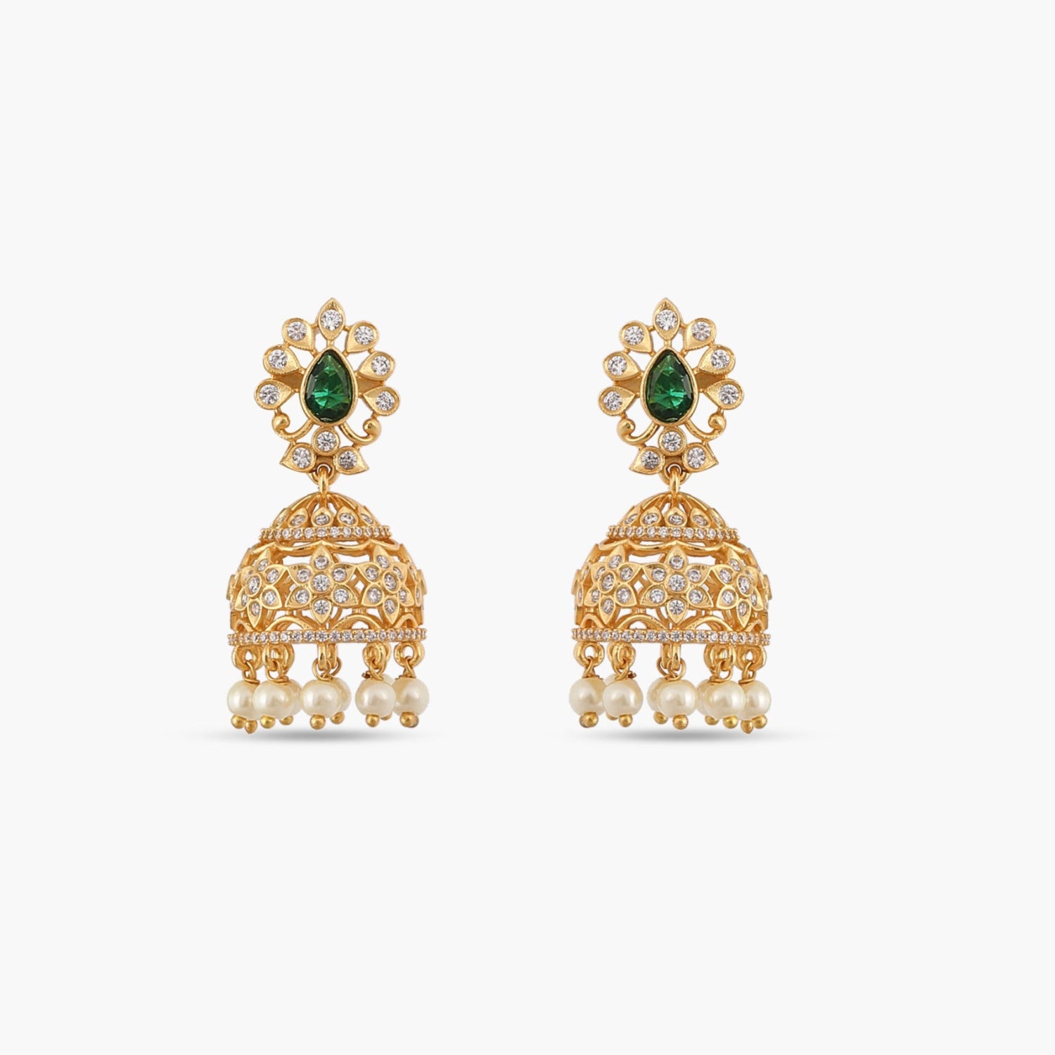 Harini Nakshatra CZ Jhumka Earrings