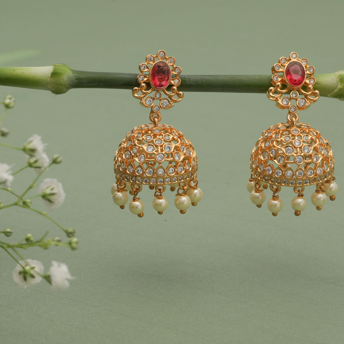 Kashvi Nakshatra CZ Jhumka Earrings