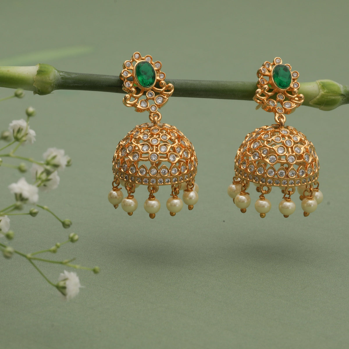 Ishani Nakshatra CZ Jhumka Earrings