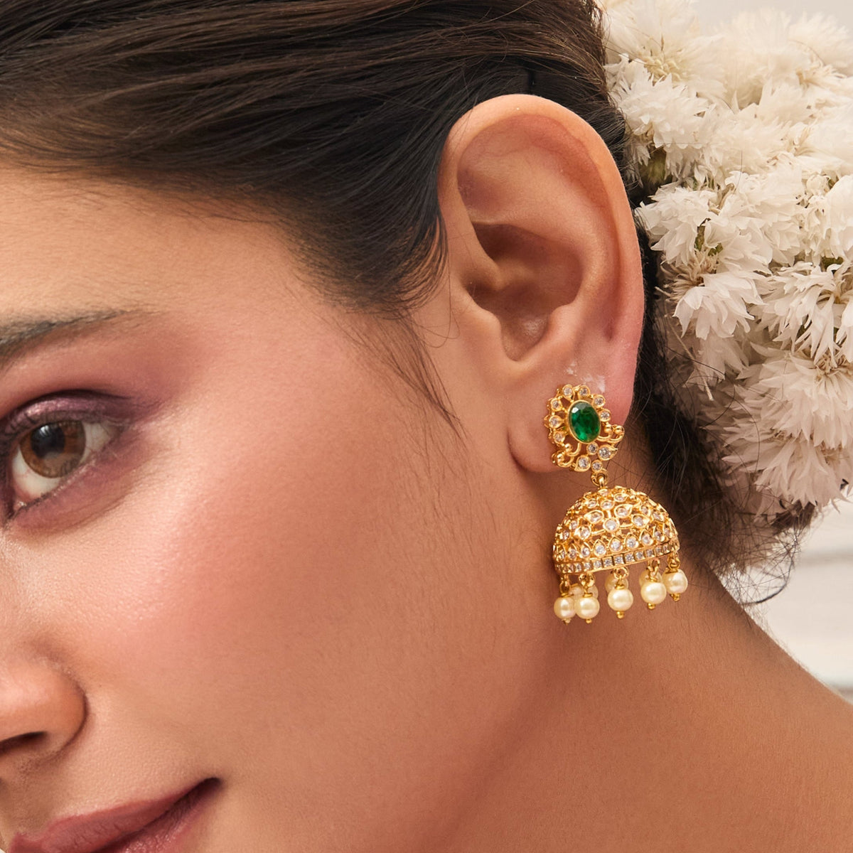 Ishani Nakshatra CZ Jhumka Earrings