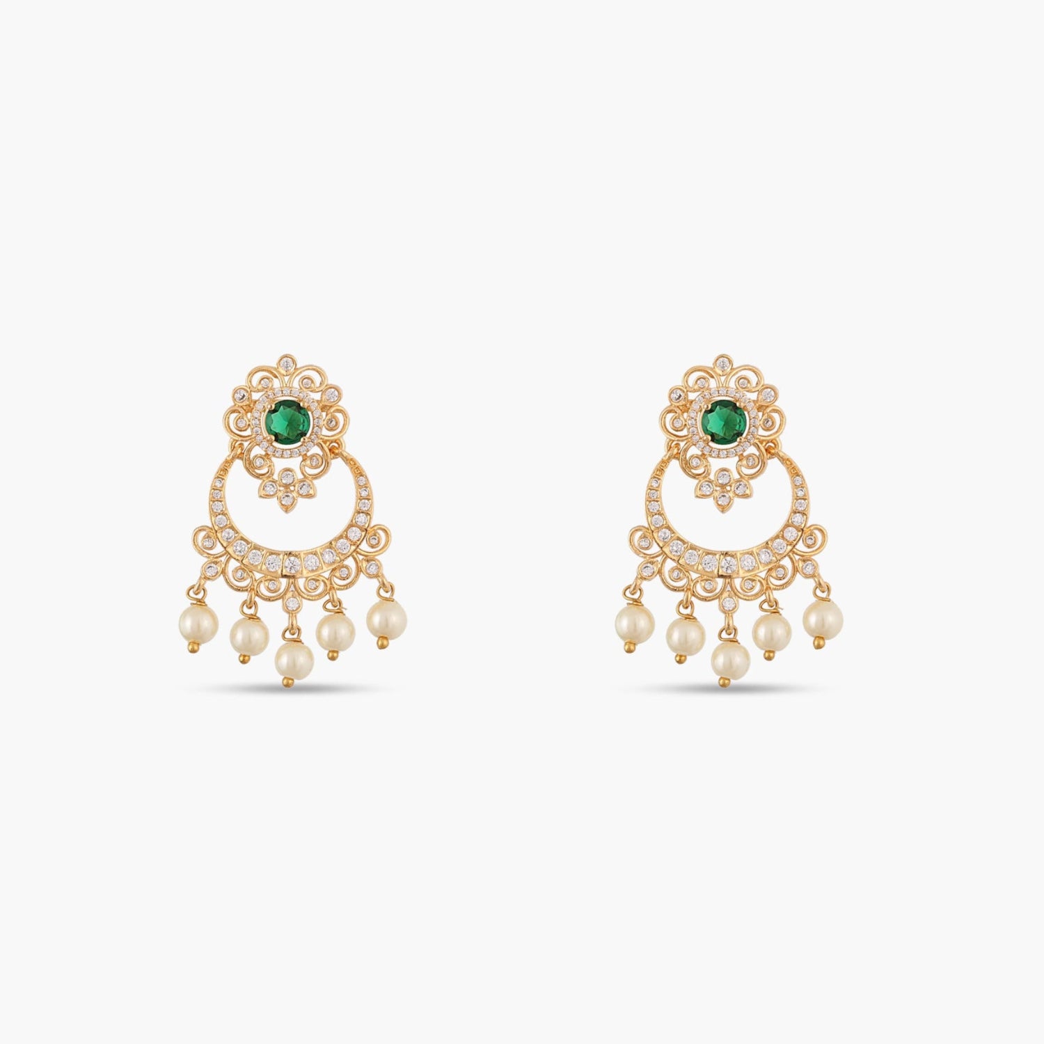 Avani Nakshatra CZ Chandbali Earrings