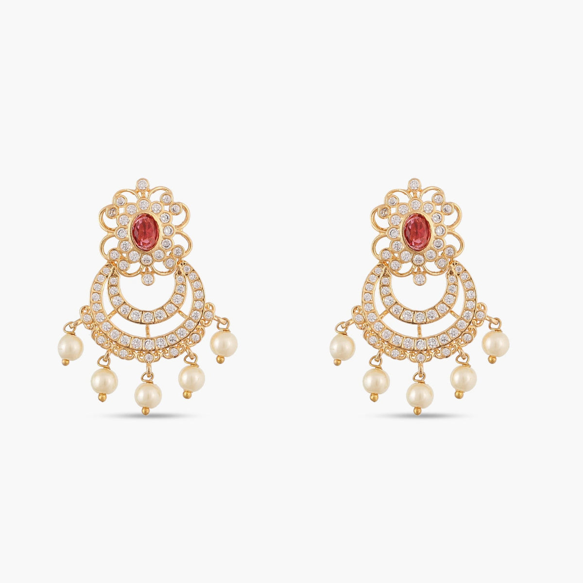 Roshini Nakshatra CZ Chandbali Earrings