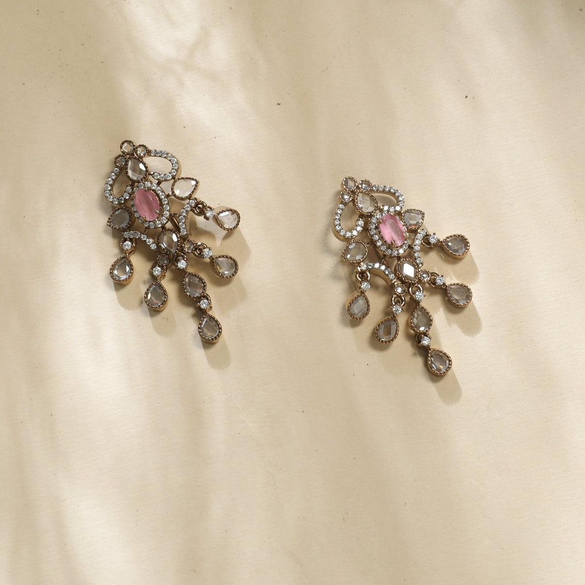 Ardeyi CZ Pink Stud Earrings