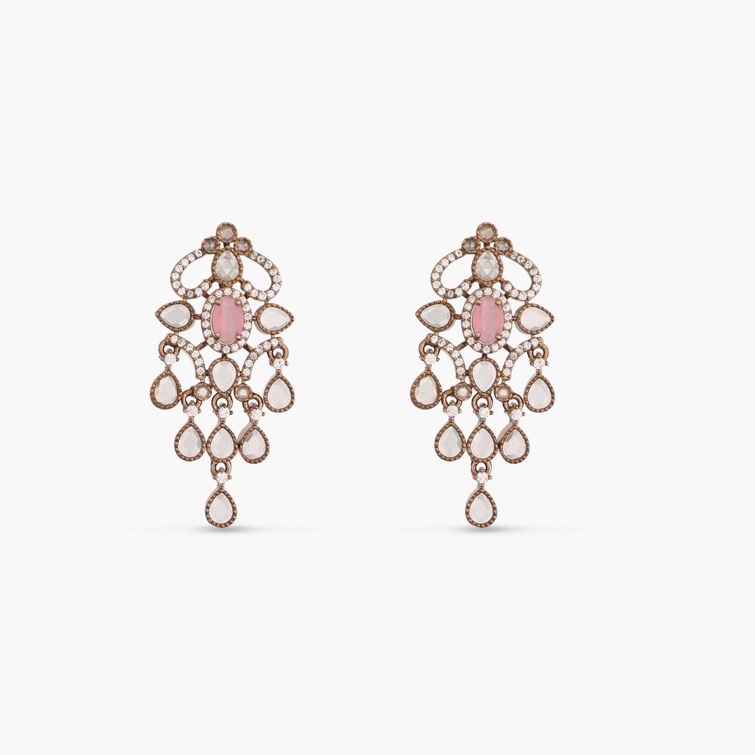 Ardeyi CZ Pink Stud Earrings 