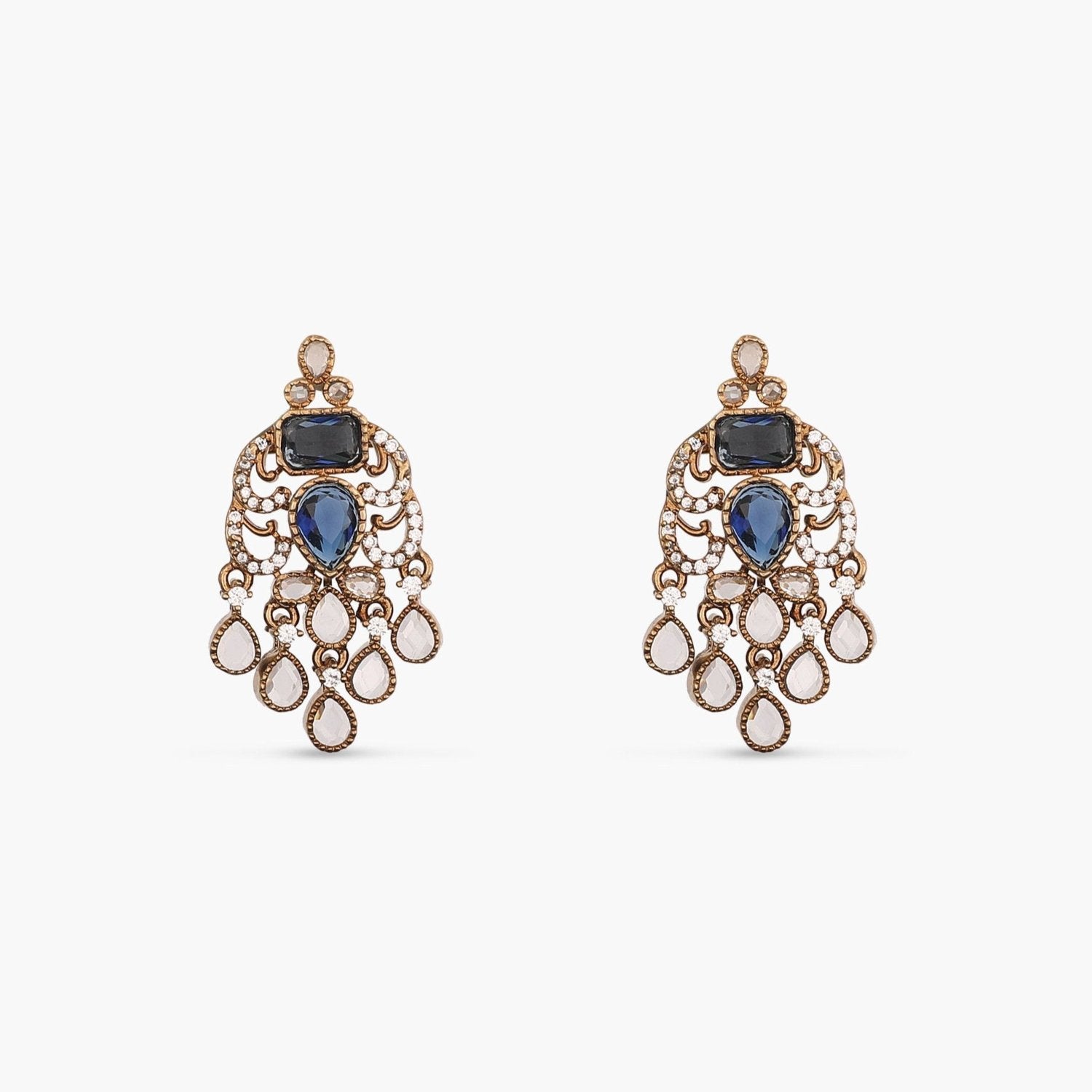 Alina CZ Blue Stud Earrings