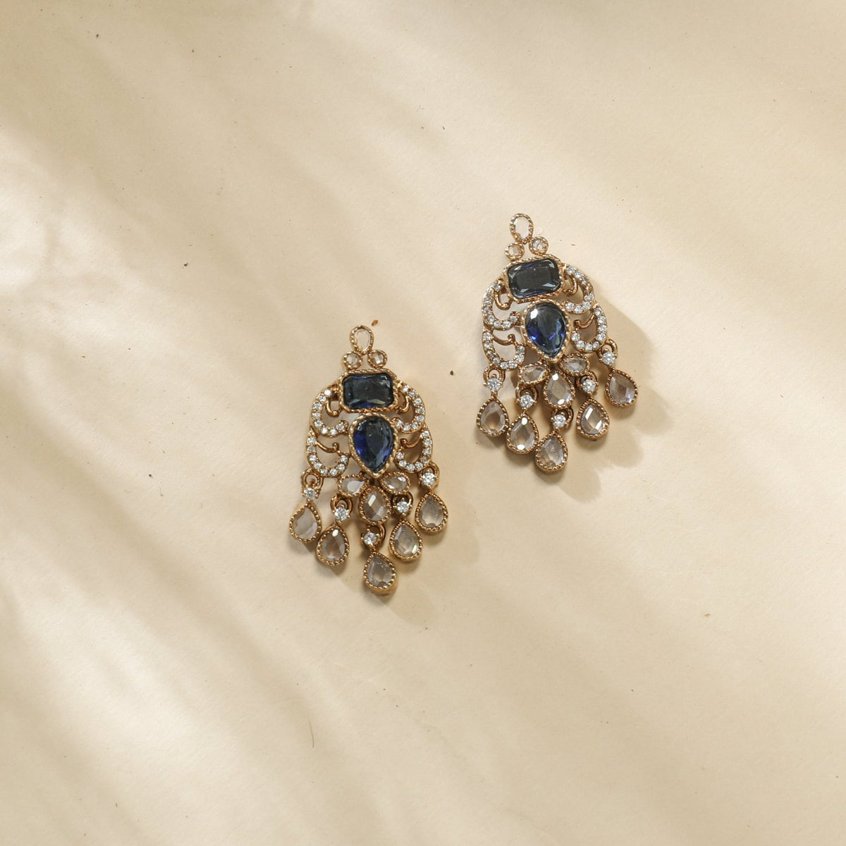 Alina CZ Blue Stud Earrings