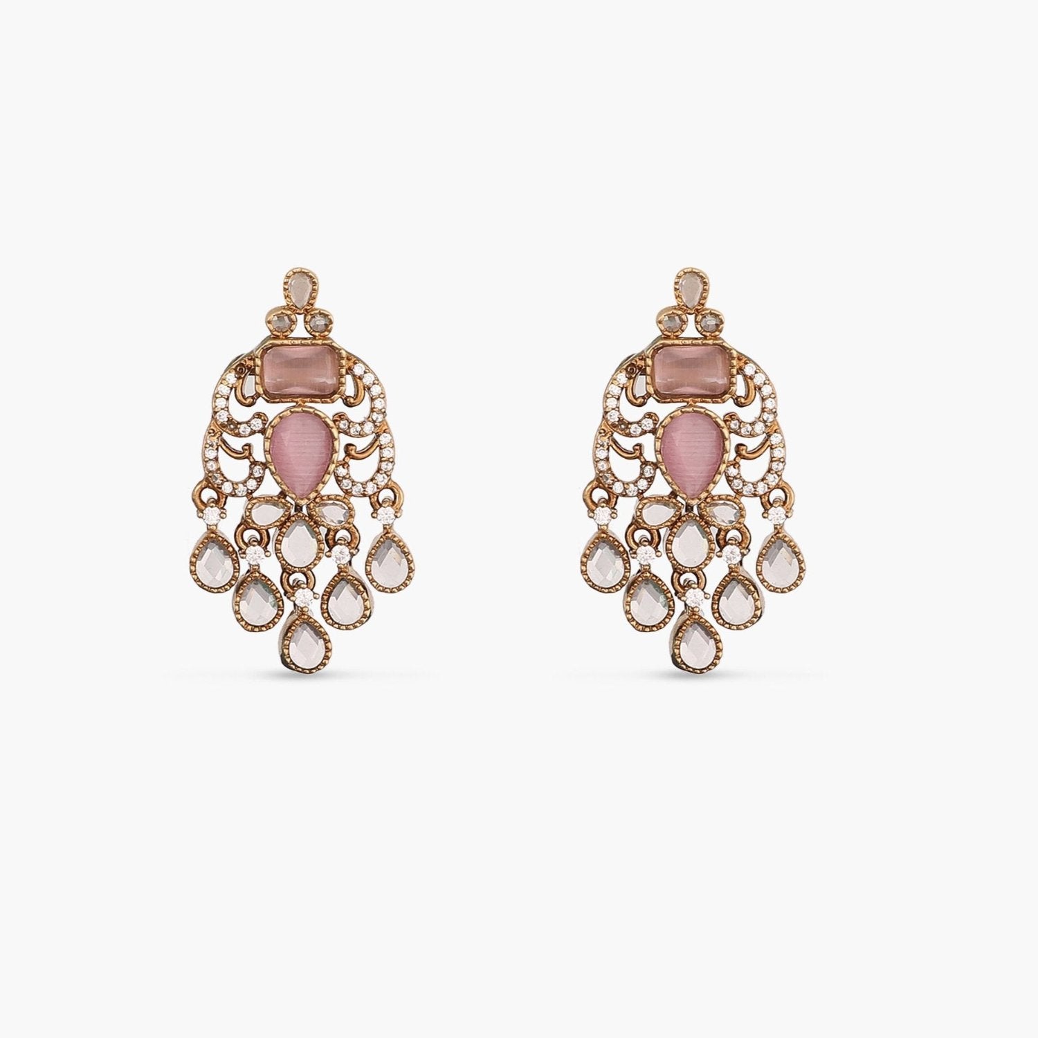 Alina CZ Pink Stud Earrings