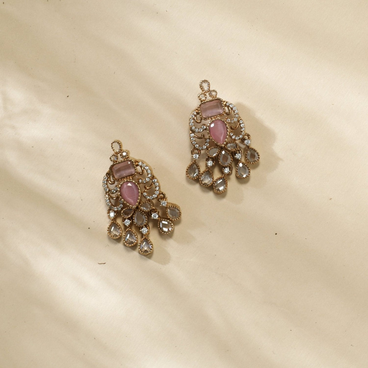 Alina CZ Pink Stud Earrings