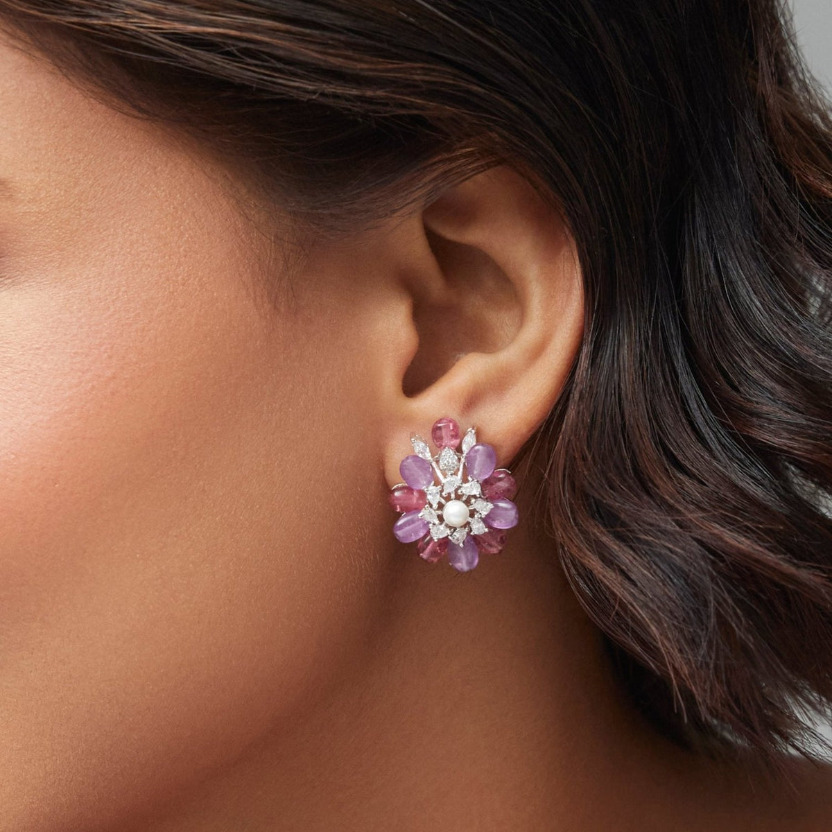 Jasmine Delicate CZ Lavender Stud Earrings