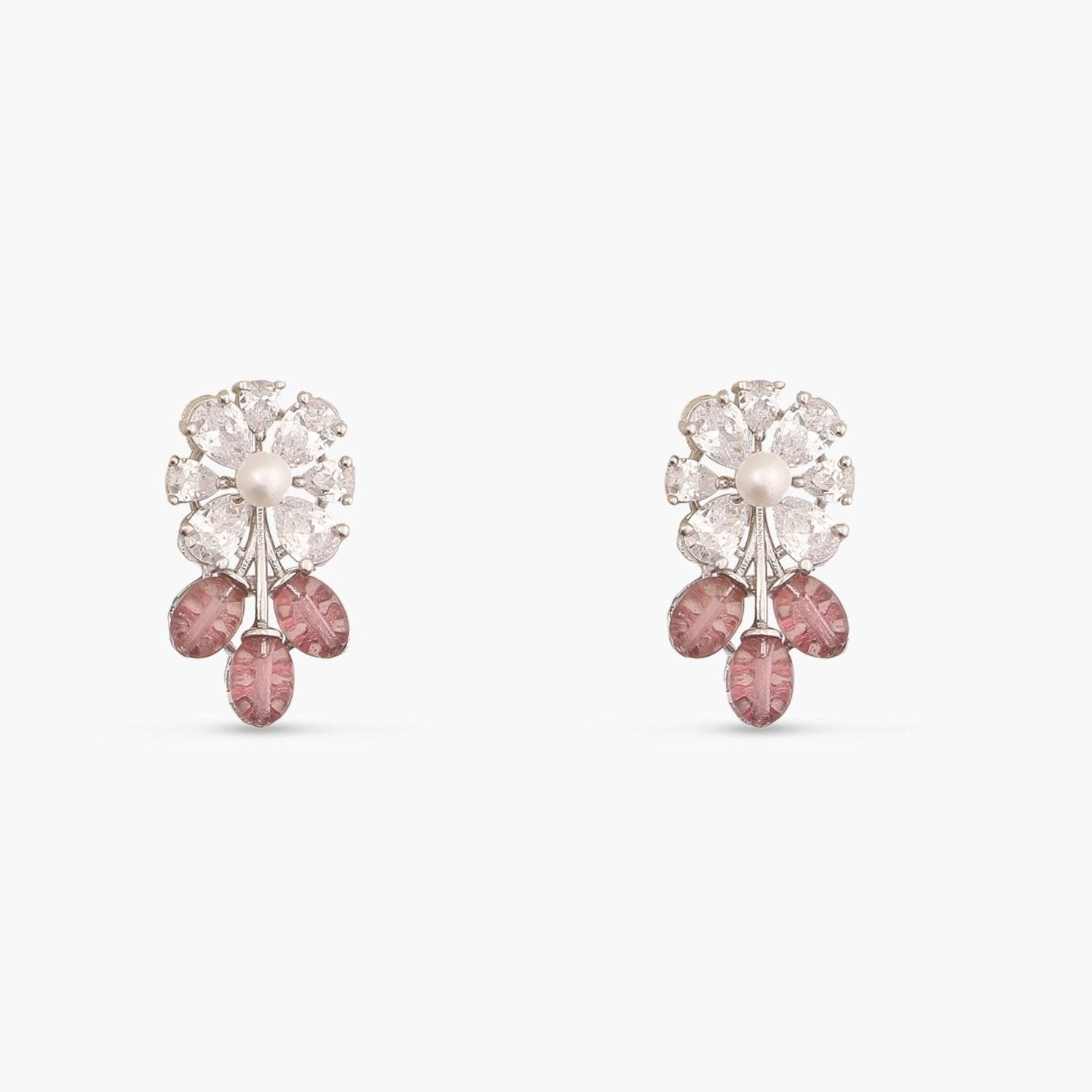 Shayara Nakshatra CZ Pink Stud Earrings