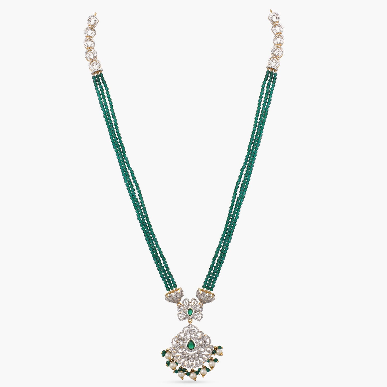 PInk CZ Pendant Necklace| Indian Jewelry |Statement Jewelry |Pakistani  Jewelry | Raani Haar | American Diamond Necklace | Wedding Jewelry..