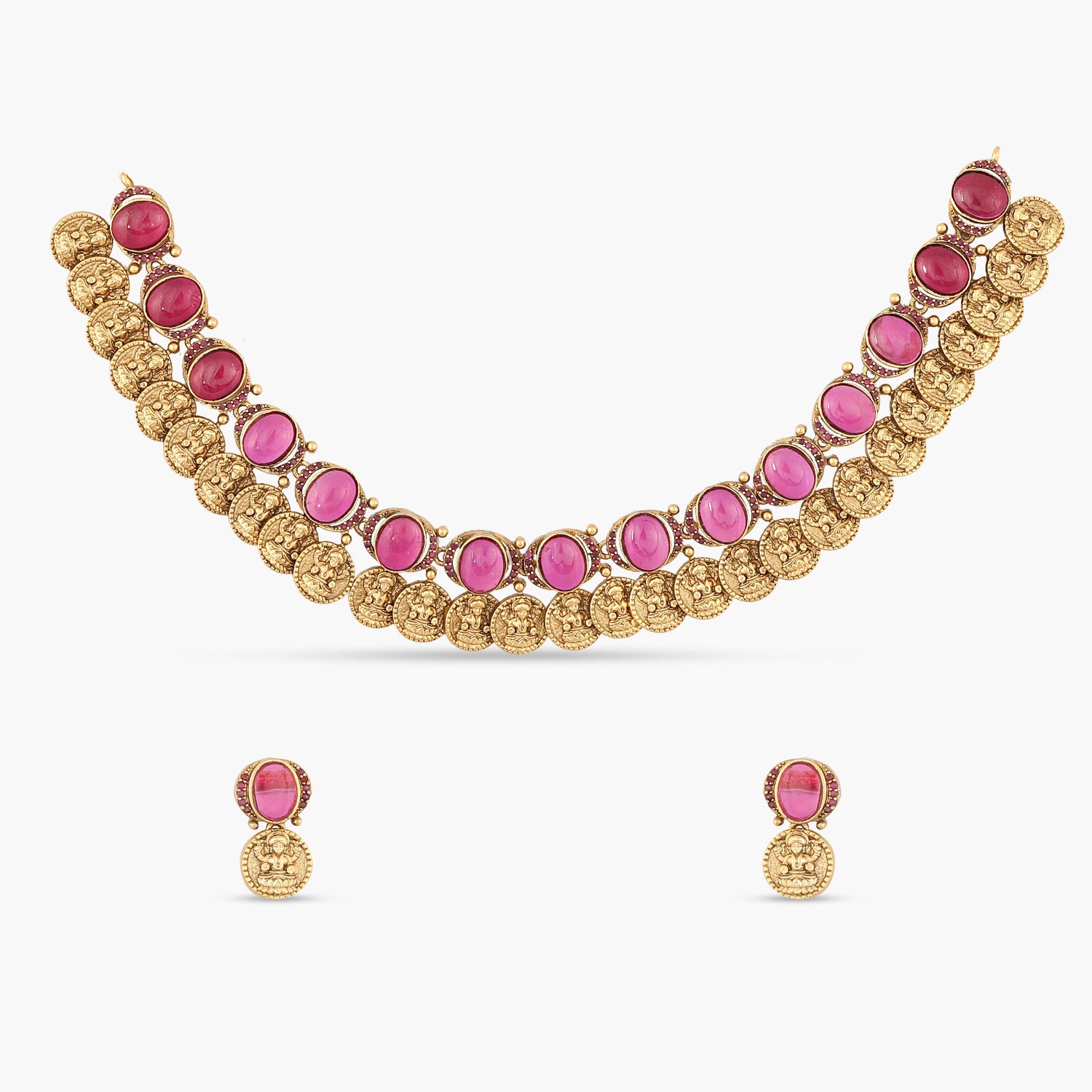 Dhanya Antique Kempu Necklace Set