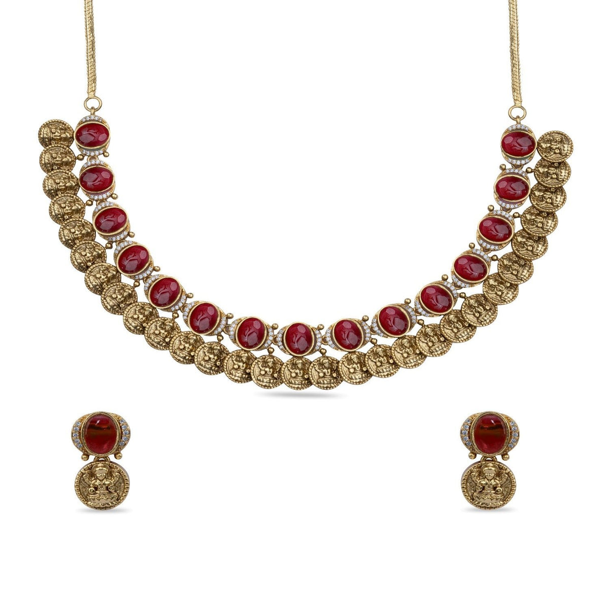 Dhanya Antique Kempu Necklace Set