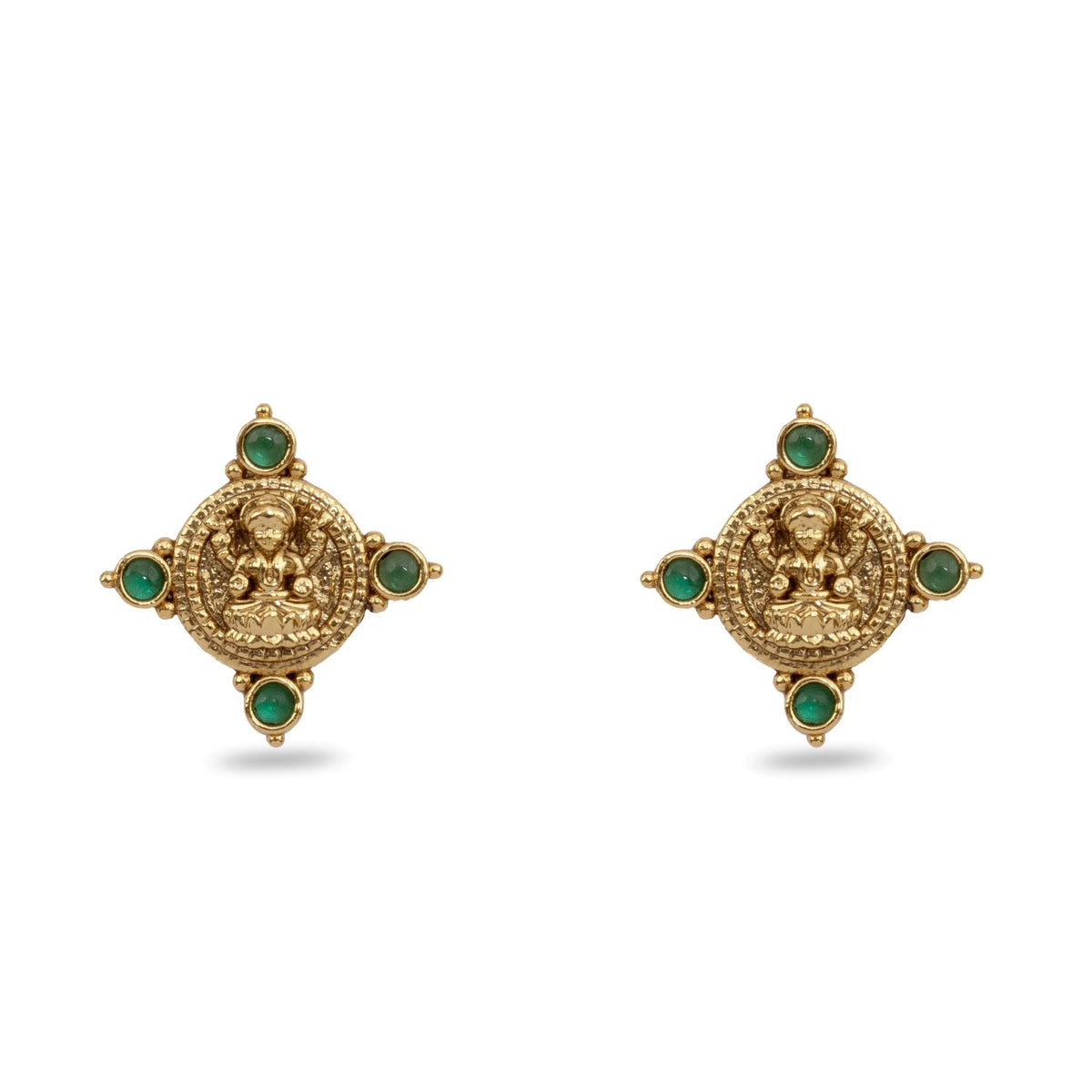 Parthivi Temple Green Kempu Necklace Set 