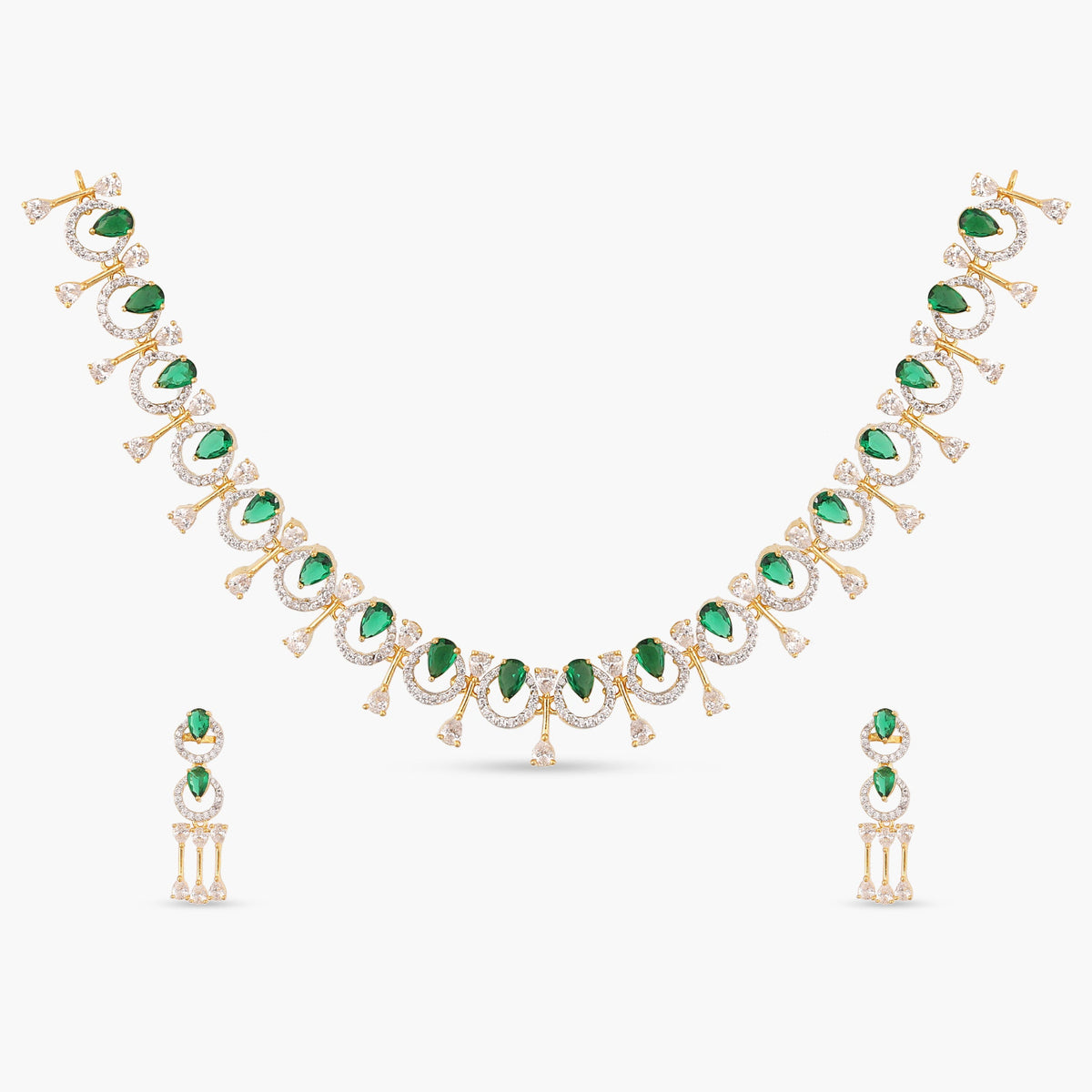 Amara Green CZ Necklace Set