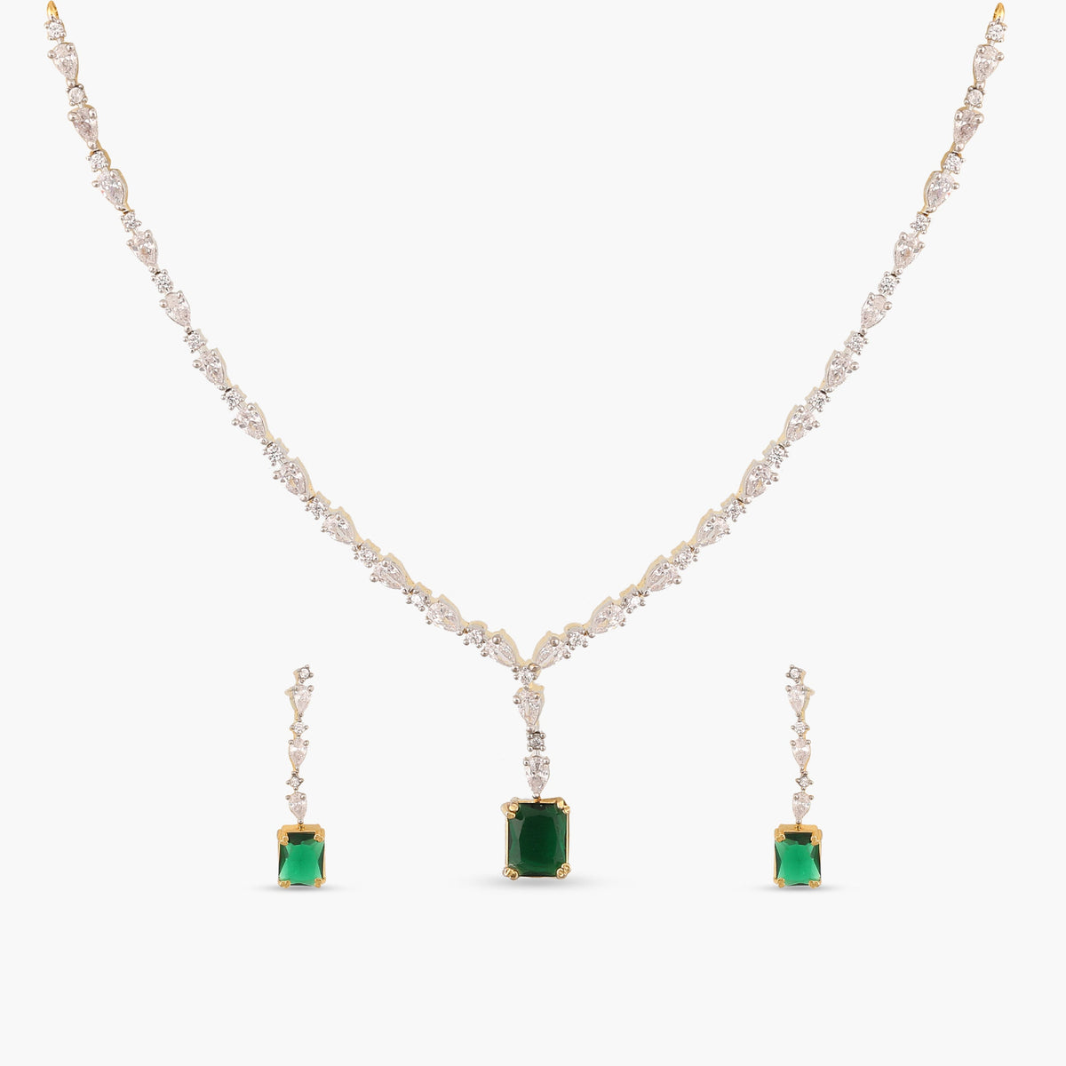 Violetta CZ Green Necklace Set