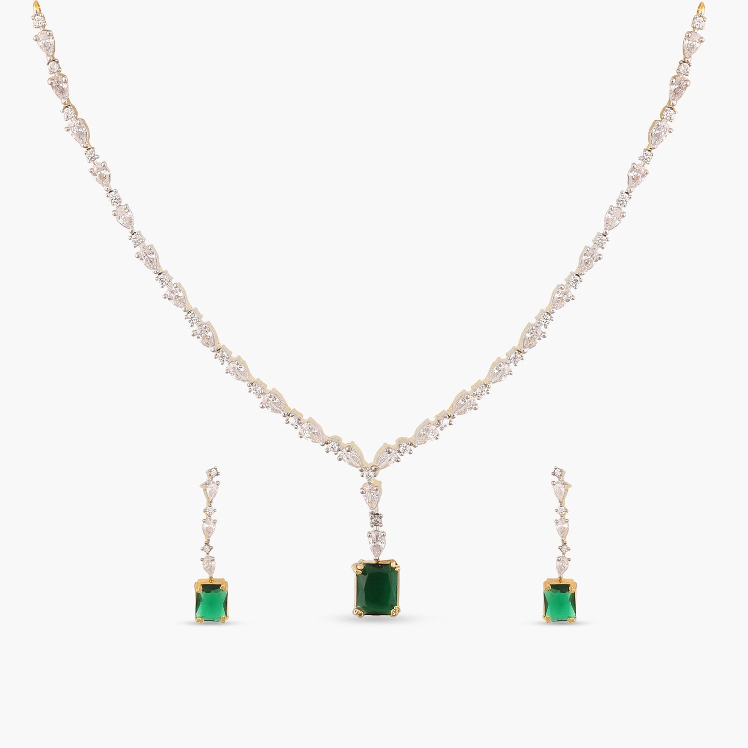 Violetta CZ Green Necklace Set