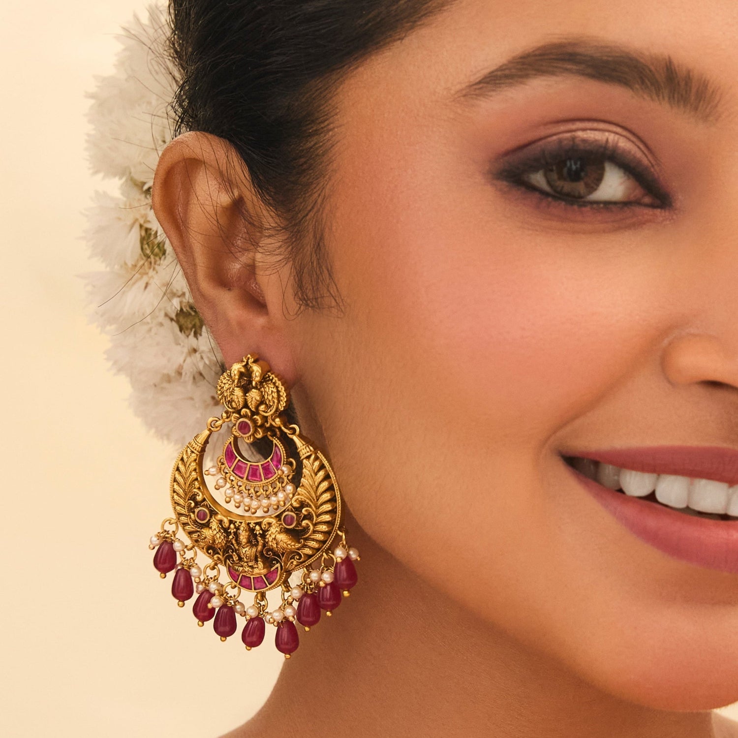 Padhmika Antique Chandbali Earrings 