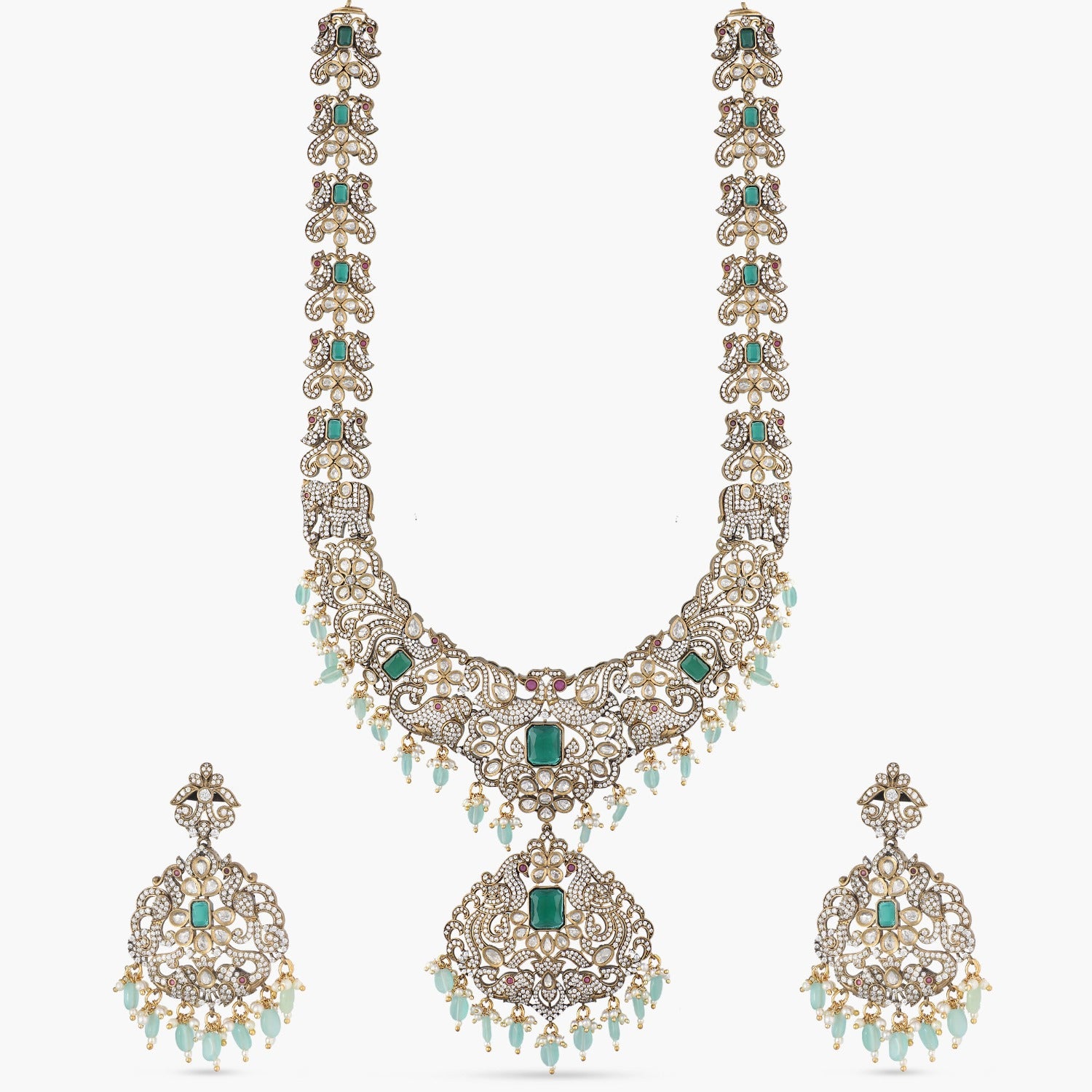 Hrida Nakshatra CZ Long Necklace Set