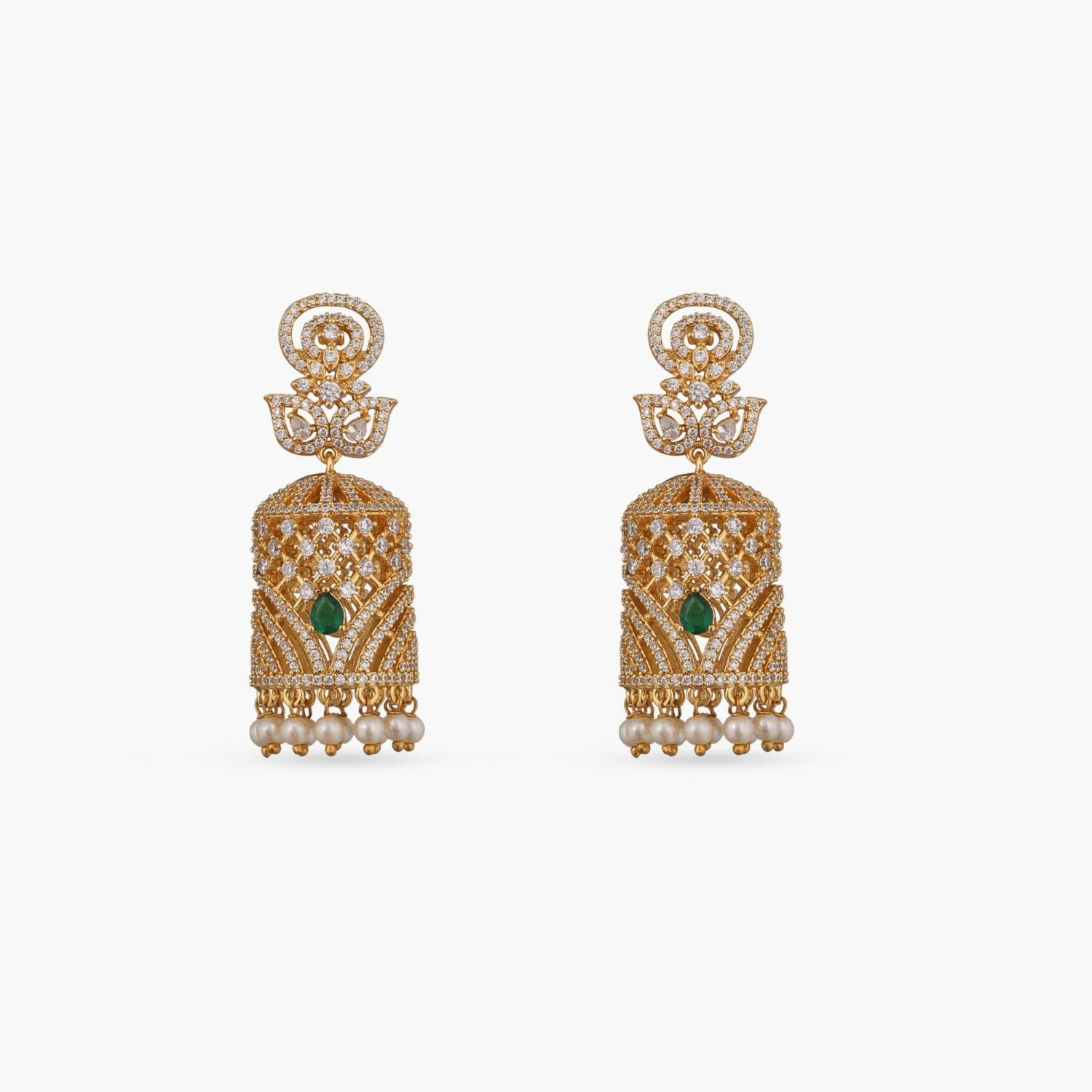 22k Gold Plated Gift Jhumka Earrings Indian 3'' Long Fashion SET Ja789 |  eBay