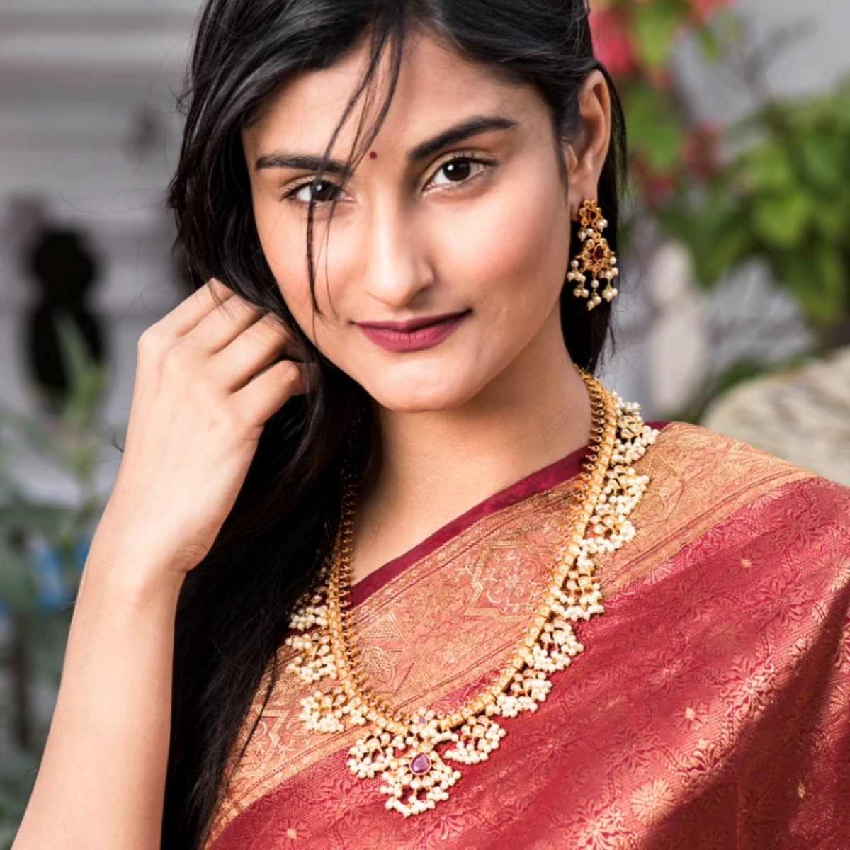 Shop Tarinika's Sagun Antique Long Necklace Set | Indian Jewelry